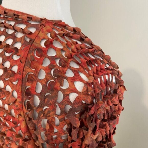 Funky Linea Domani Limited Collection Laser-Cut Open Front Cardigan medium fal… - Picture 6 of 10